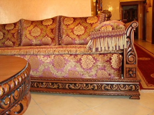 Banquette marocaine traditionnelle 2018 - Sculpture Bois Meuble