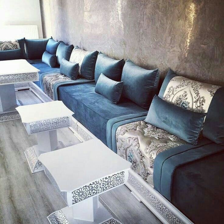 salon marocain bleu tendance