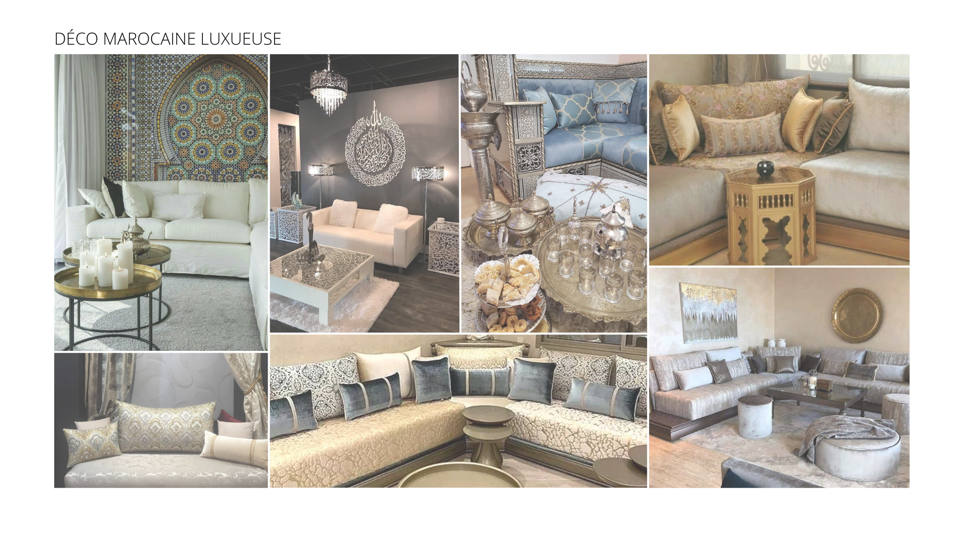 moodboard sur la déco marocaine luxueuse