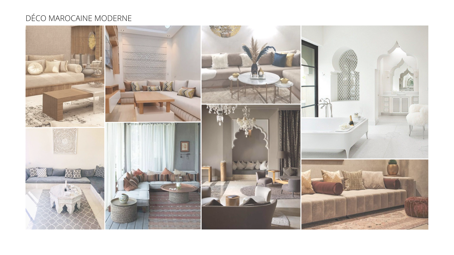 moodboard sur la déco marocaine moderne