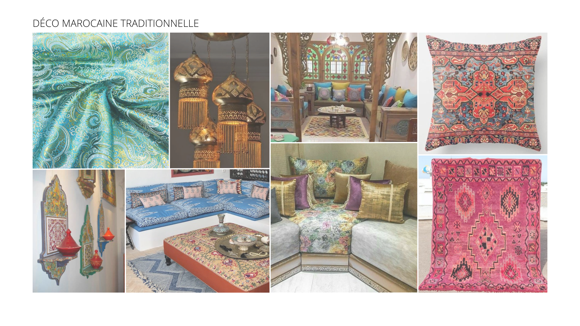 moodboard sur la décoration marocaine traditionnelle