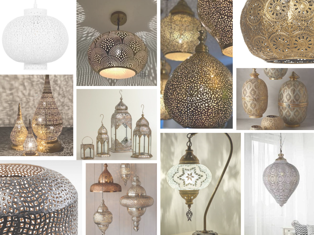 moodboard sur les différents types de lampadaires marocains