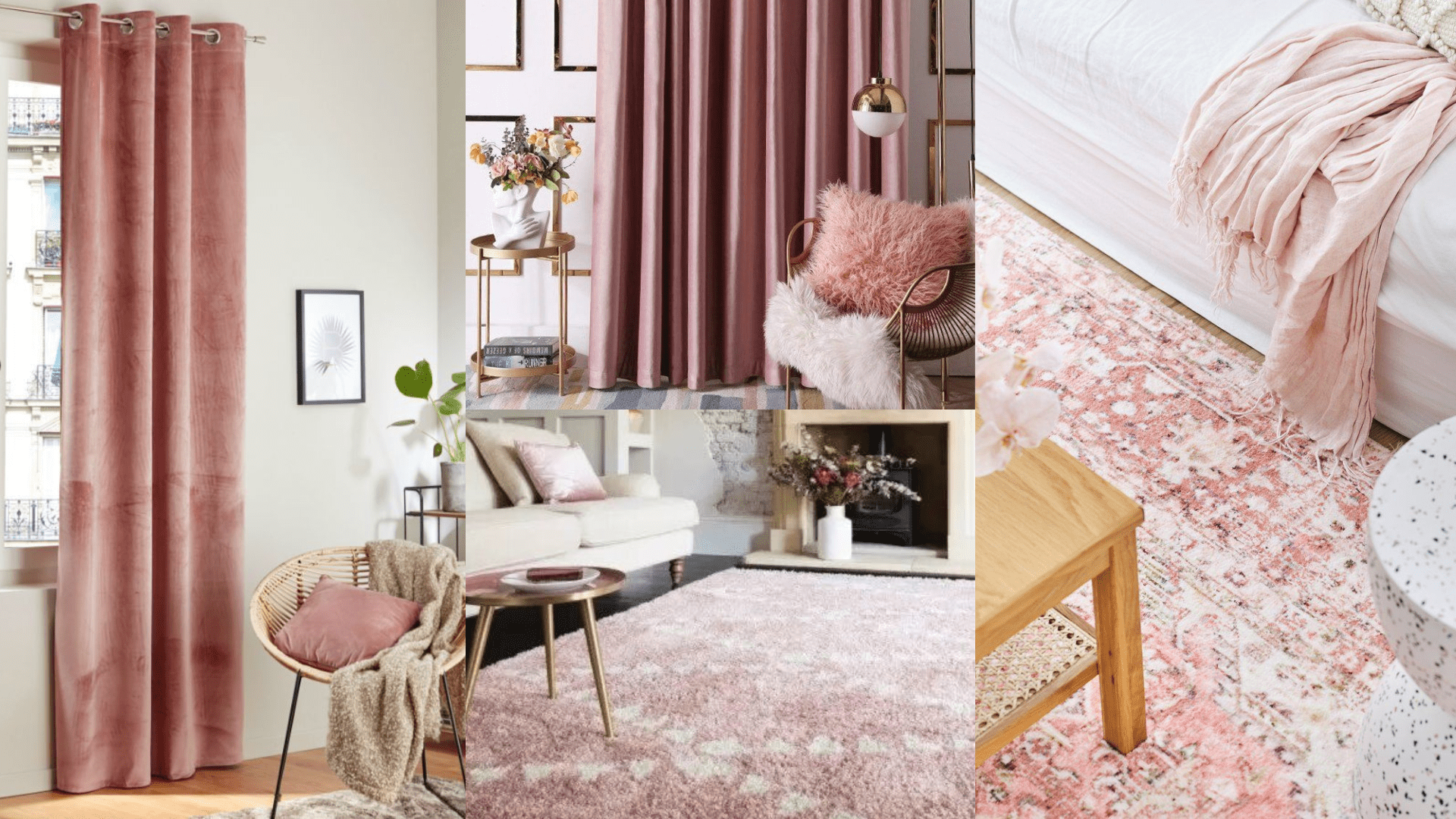 Textiles roses Salon marocain rose